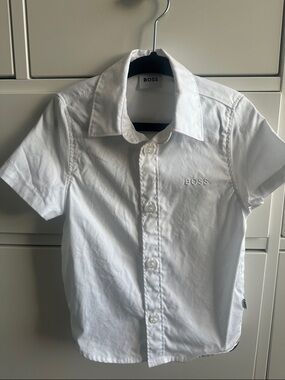 Boss White Short-Sleeve Dress Shirt